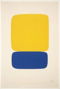 Yellow over Dark Blue 1964-5 Ellsworth Kelly born 1923 Presented by Mary Martin in memory of her husband Bill Morton 1989 http://www.tate.org.uk/art/work/P11222